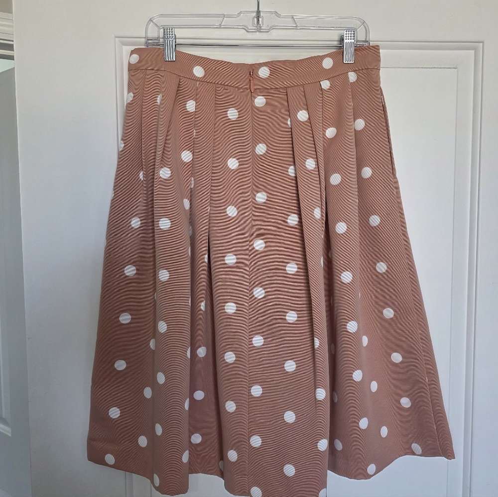 Eva mendes for New York & Company Blush Pink Polka Dot A-Line Skirt - Picture 2 of 7
